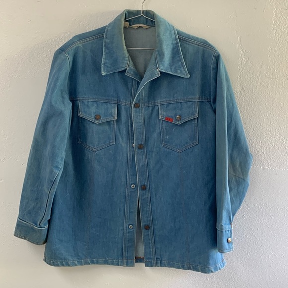 VTG 60’s, 70’s Big Smith Snap Front Denim Work Shirt - Picture 1 of 8